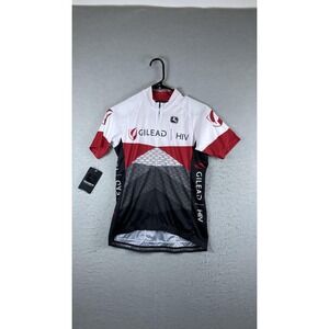 Giordana Cycling Jersey Womens Large Red Gilead HIV Vero Pro Full Zip Made Italy